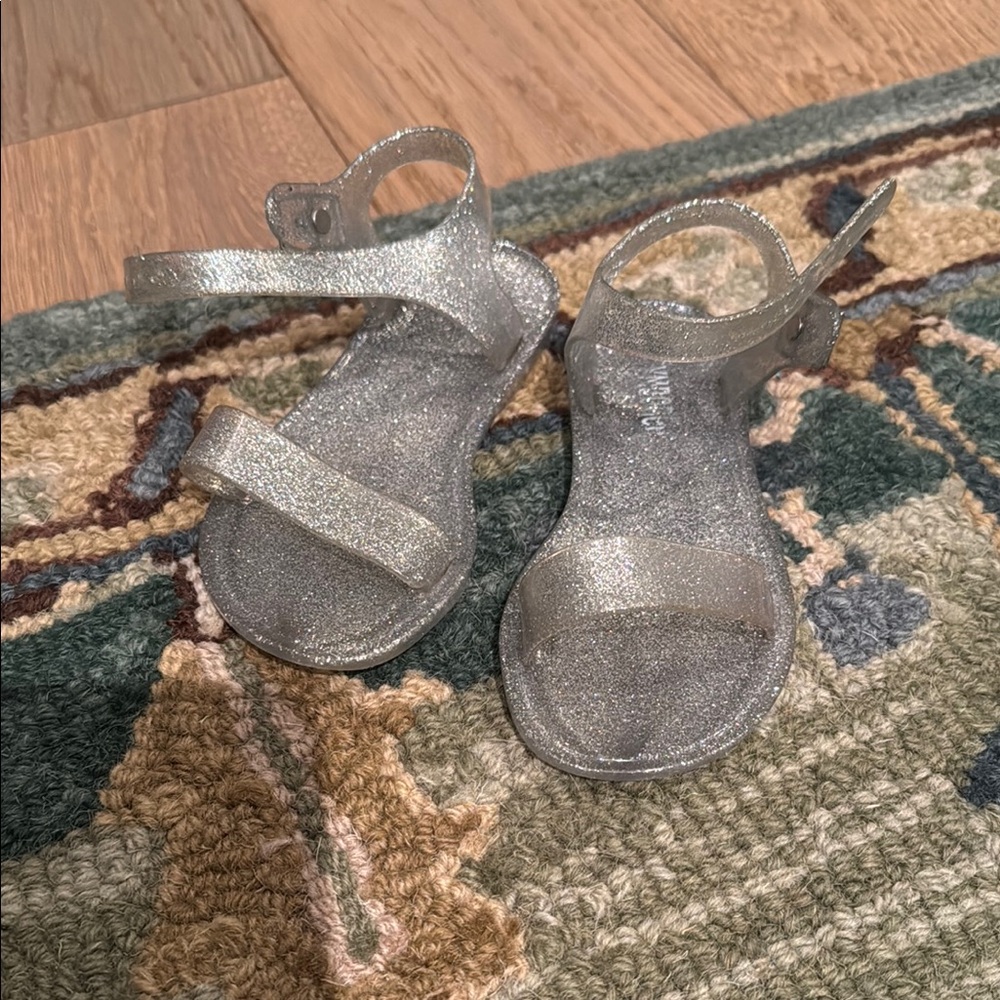 Gymboree Silver Sandals with Adjustable Ankle Strap